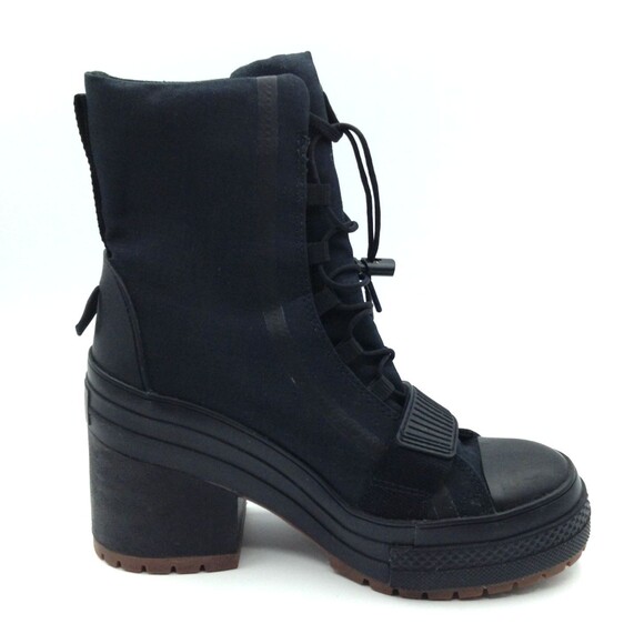 Converse Chuck 70 De Luxe Boots Wn 7.5 Black Platform Combat High Top Goth Shoes - Picture 6 of 15